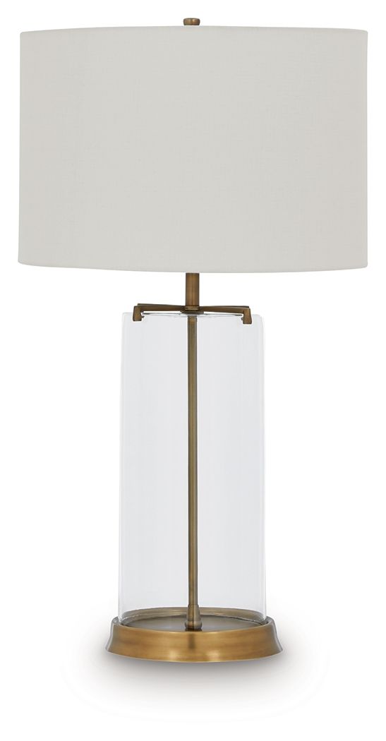 Gizeh - Glass Table Lamp - Clear / Gold Finish - Hornell Furniture Outlet