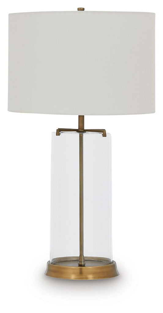 Gizeh - Glass Table Lamp - Clear / Gold Finish - Hornell Furniture Outlet