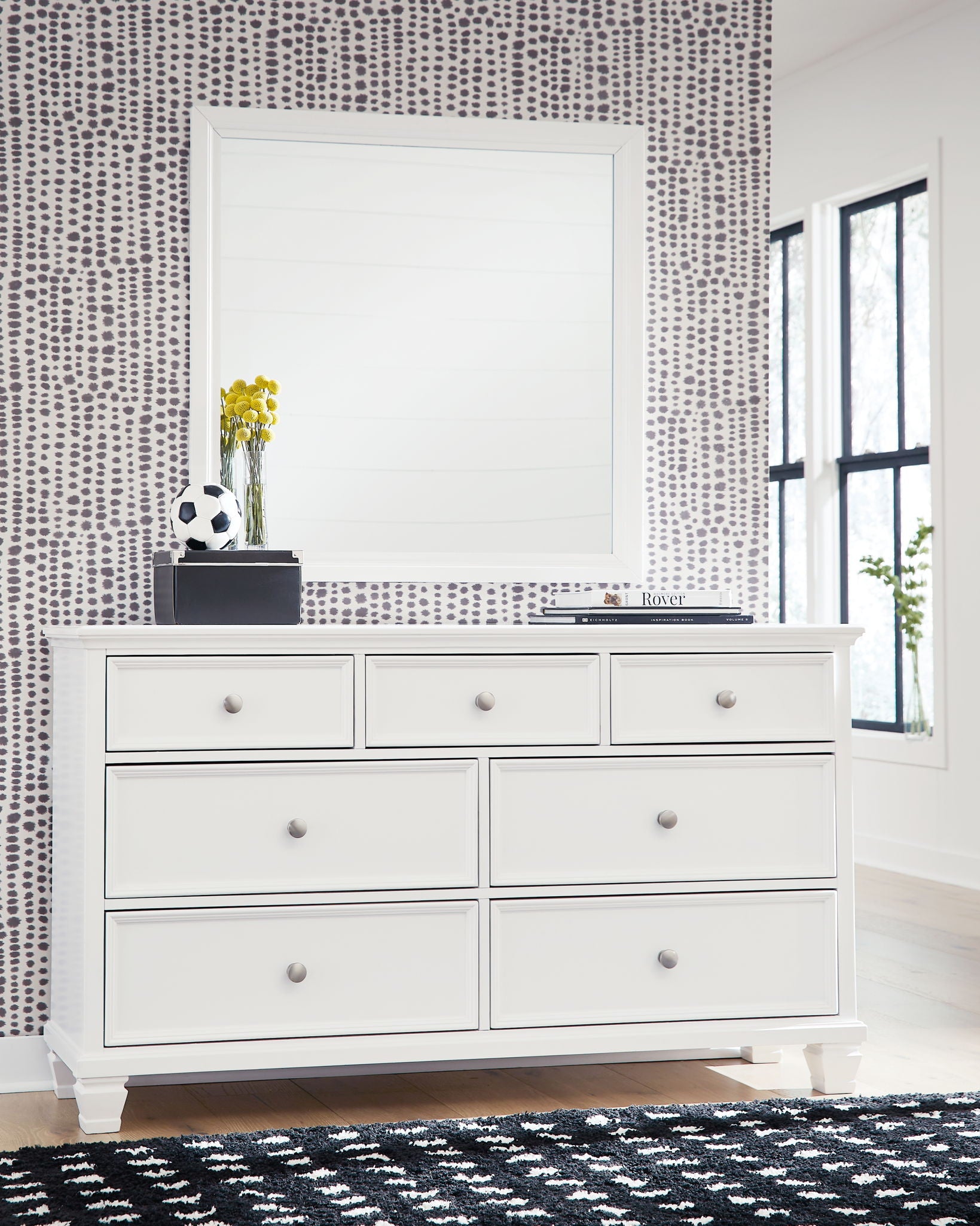 Fortman - White - Dresser And Mirror - Hornell Furniture Outlet