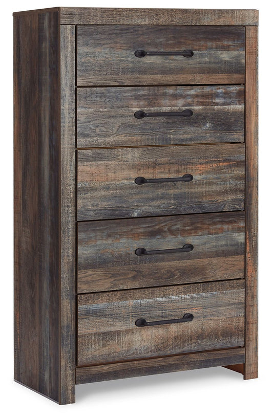 Drystan - Five Drawer Chest - Brown / Beige - Hornell Furniture Outlet