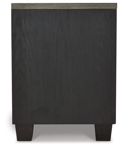 Foyland - Black / Brown - Two Drawer Night Stand - Hornell Furniture Outlet