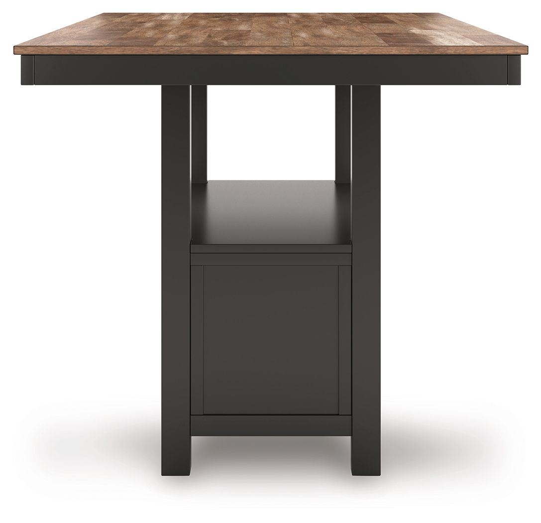 Wildenauer - Brown / Black - Rectangular Dining Room Counter Table - Hornell Furniture Outlet