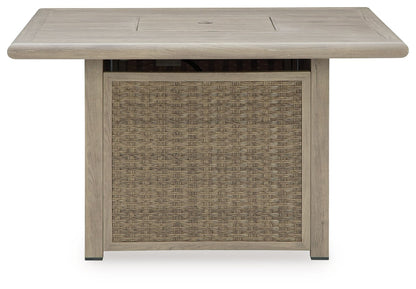 Cliff Trails - Beige - Square Fire Pit Table - Hornell Furniture Outlet