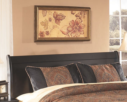 Huey Vineyard - Black - Queen Sleigh Headboard - Hornell Furniture Outlet