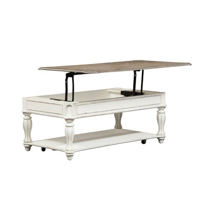 Magnolia Manor - Lift Top Cocktail Table - White - Hornell Furniture Outlet