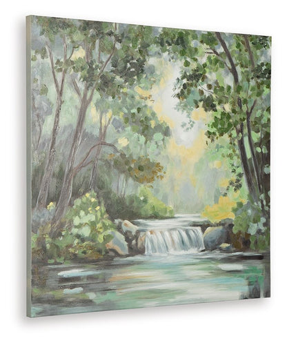 Evermaddick - Green / Gray / White - Wall Art - Hornell Furniture Outlet
