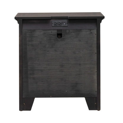 Paradise Valley - Nightstand With Charging Station - Dark Brown - Hornell Furniture Outlet