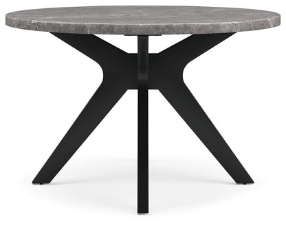 Glinari - Taupe / Black - Round Dining Room Table - Hornell Furniture Outlet