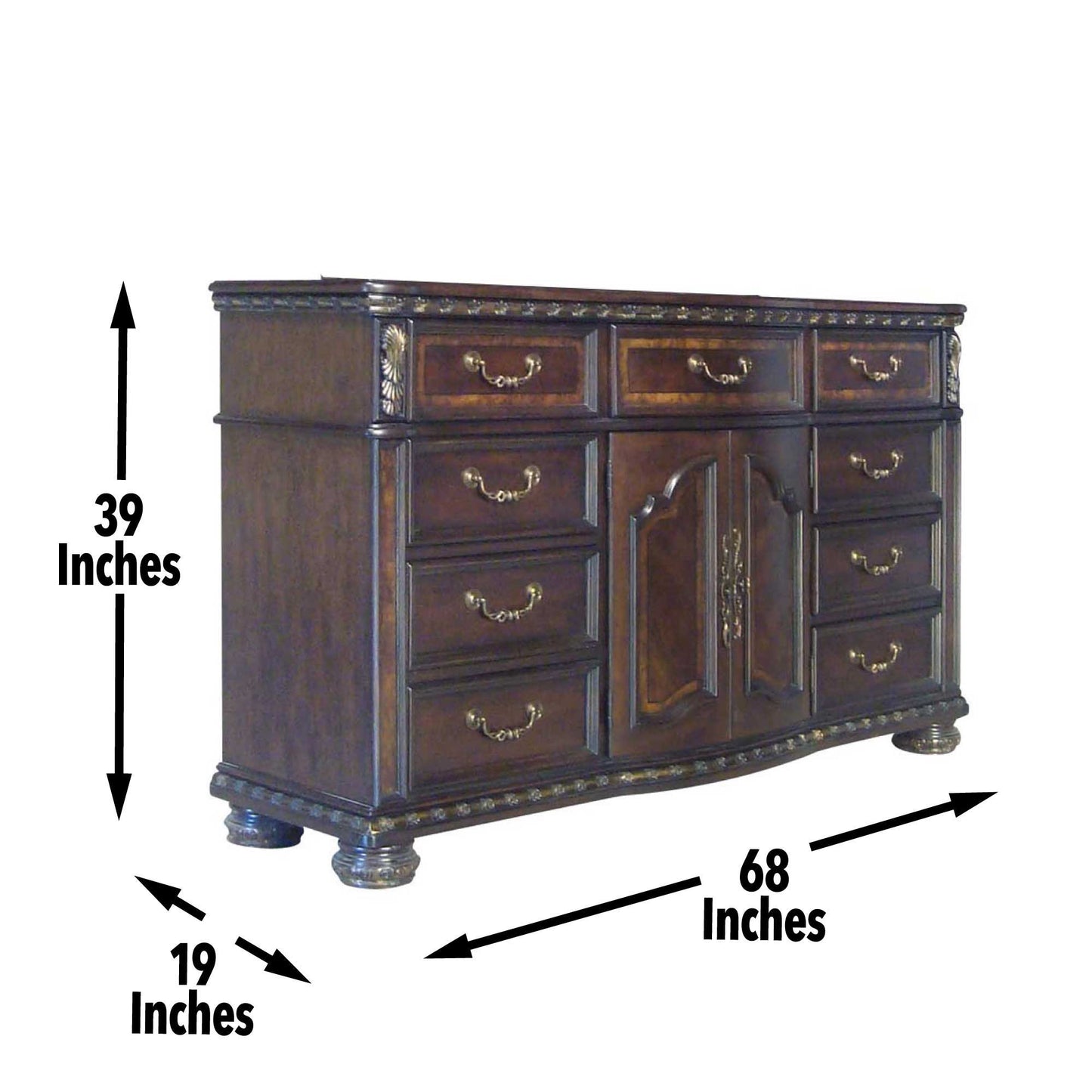 Monte Carlo - Dresser And Mirror - Dark Brown - Hornell Furniture Outlet