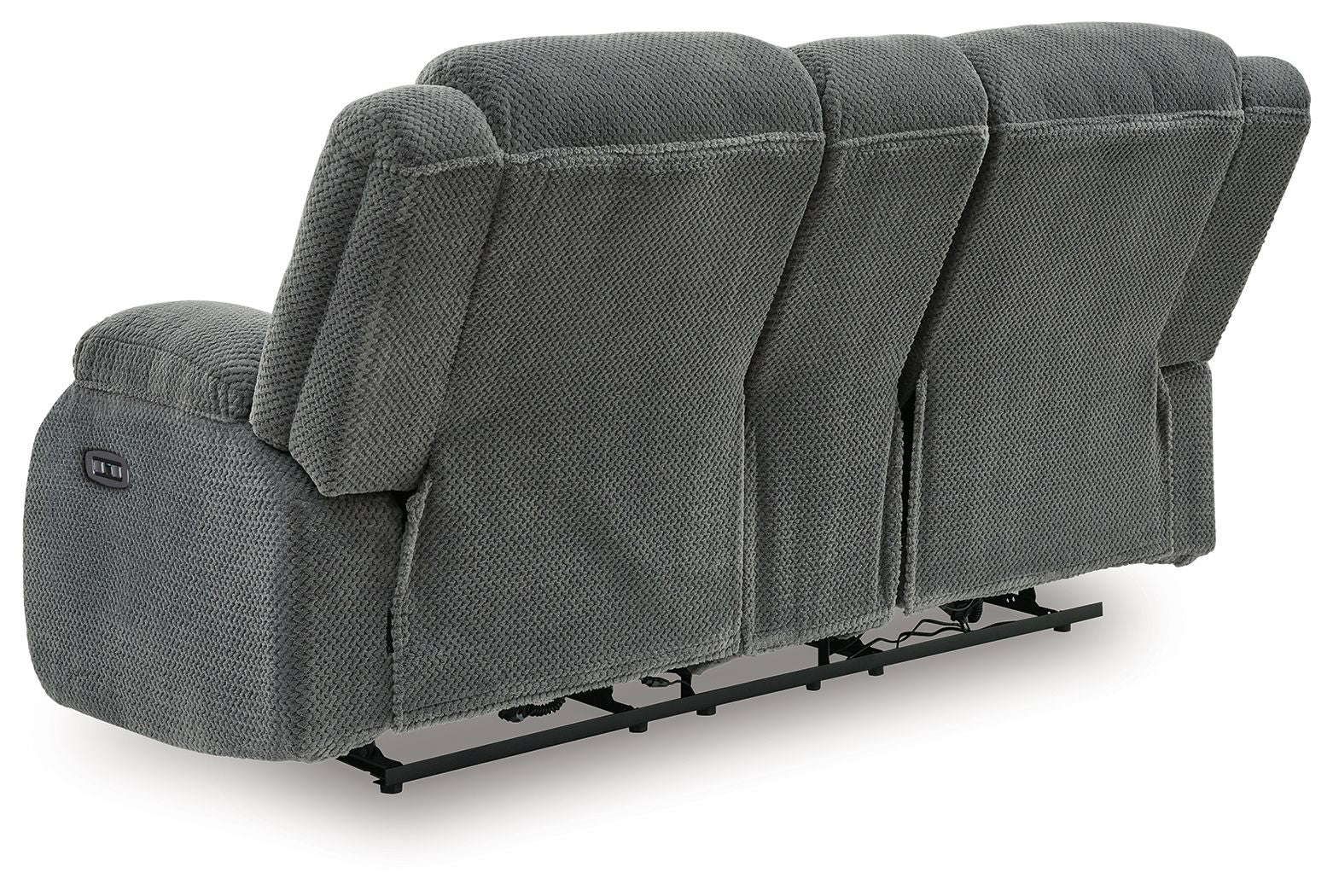 Observation - Double Reclining Power Loveseat With Console - Steel - Hornell Furniture Outlet