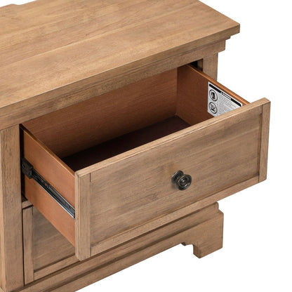 Haven Hills - Nightstand With Charging Station - Camel Beige - Hornell Furniture Outlet