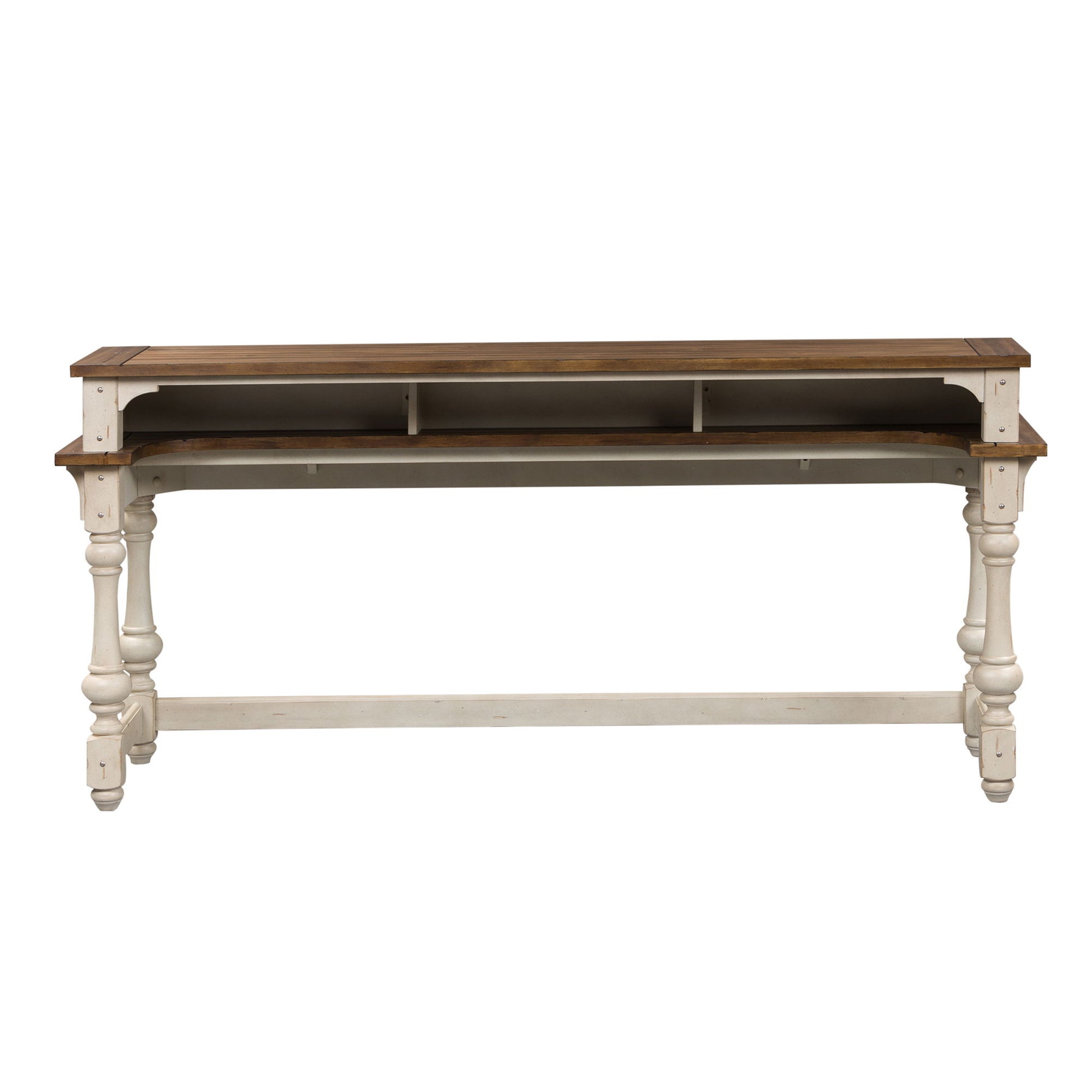 Morgan Creek - 4 Piece Console Set (1 Console 3 Stools) - White - Hornell Furniture Outlet