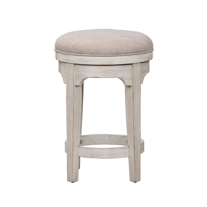 Farmhouse Reimagined - Console Swivel Stool - White - Hornell Furniture Outlet