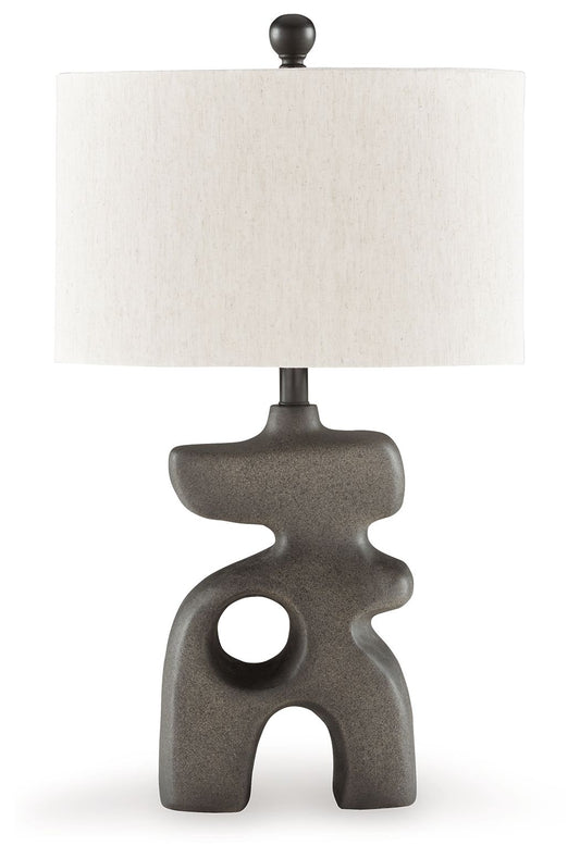Danacy - Distressed Black - Paper Table Lamp - Hornell Furniture Outlet