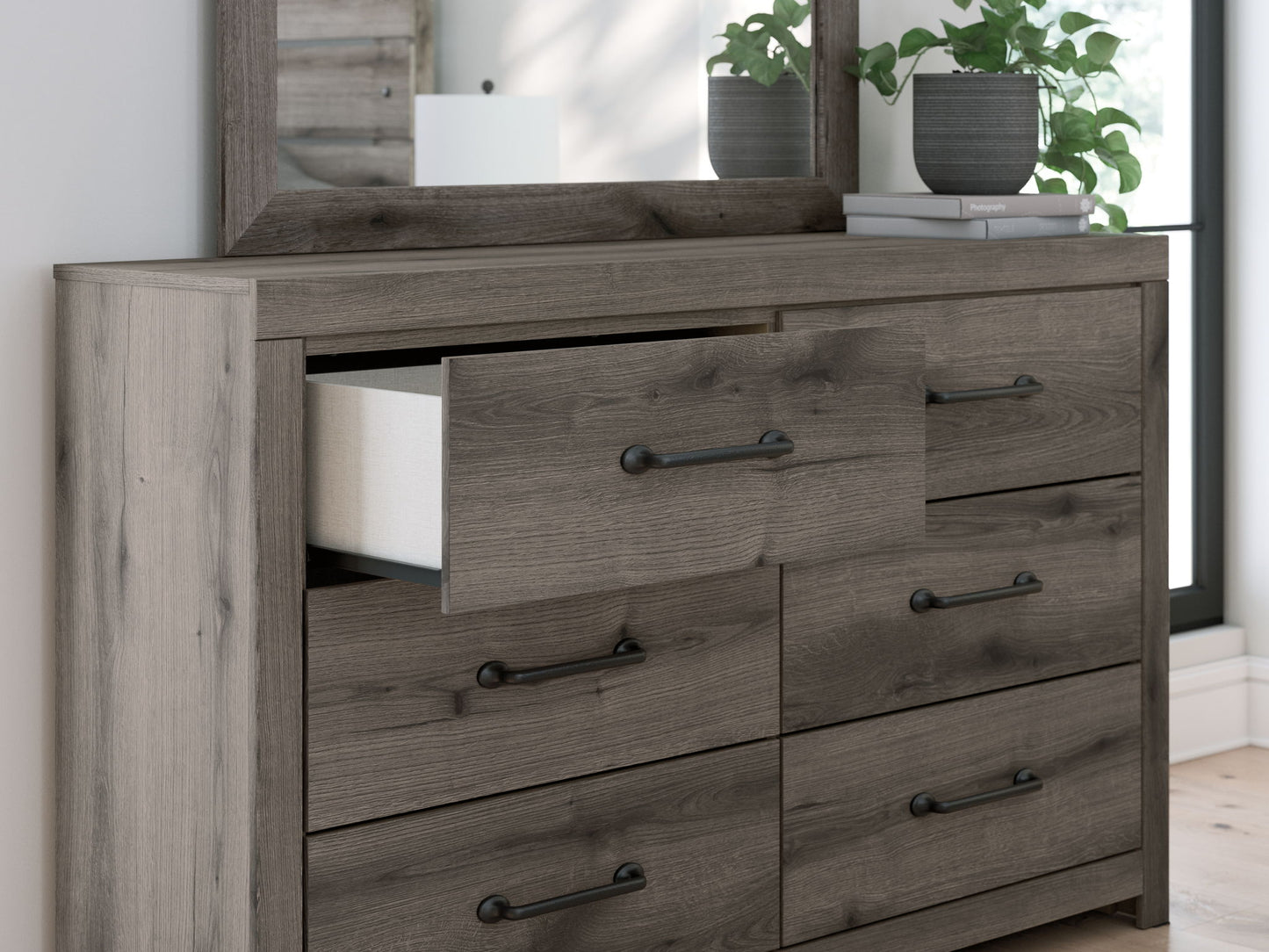 Graystorm - Brown Gray - Dresser And Mirror - Hornell Furniture Outlet