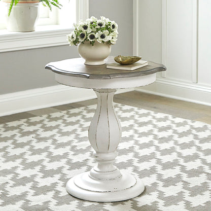 Magnolia Manor - Round Accent Table - White - Hornell Furniture Outlet