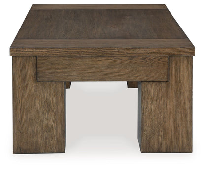 Rosswain - Warm Brown - Lift Top Cocktail Table - Hornell Furniture Outlet