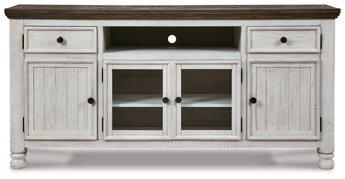 Havalance - Extra Large TV Stand - 4 Doors - Brown / Beige - Hornell Furniture Outlet