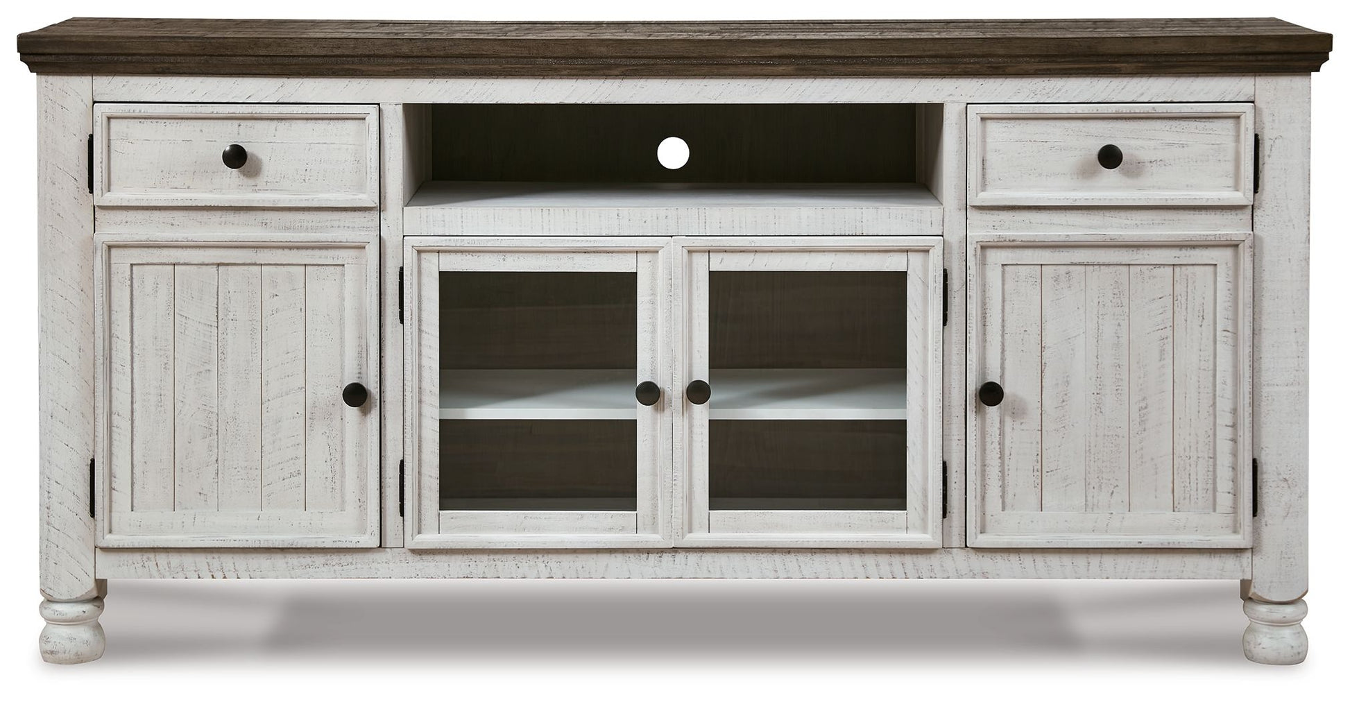Havalance - Extra Large TV Stand - 4 Doors - Brown / Beige - Hornell Furniture Outlet