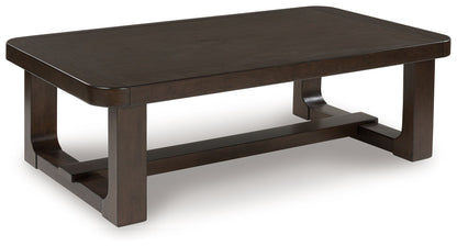 Breckington - Rectangular Cocktail Table - Dark Brown - Hornell Furniture Outlet