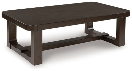 Breckington - Rectangular Cocktail Table - Dark Brown - Hornell Furniture Outlet