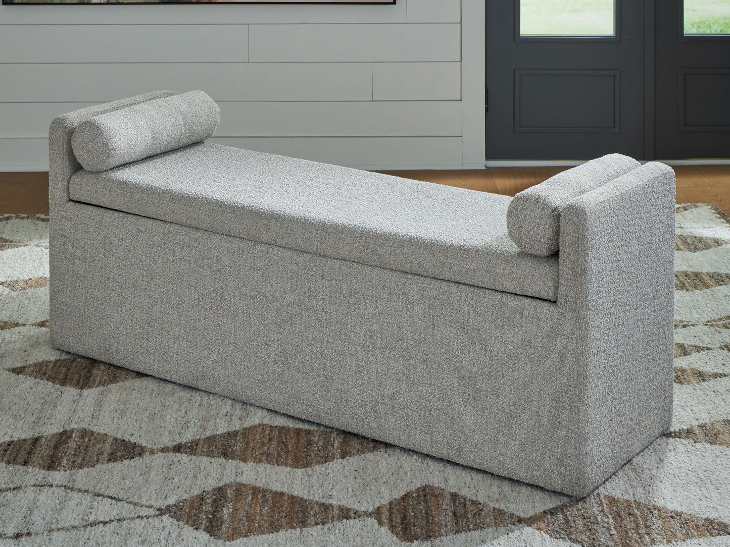 Galliden - Beige - Large Upholstered Dining Room Bench - Hornell Furniture Outlet