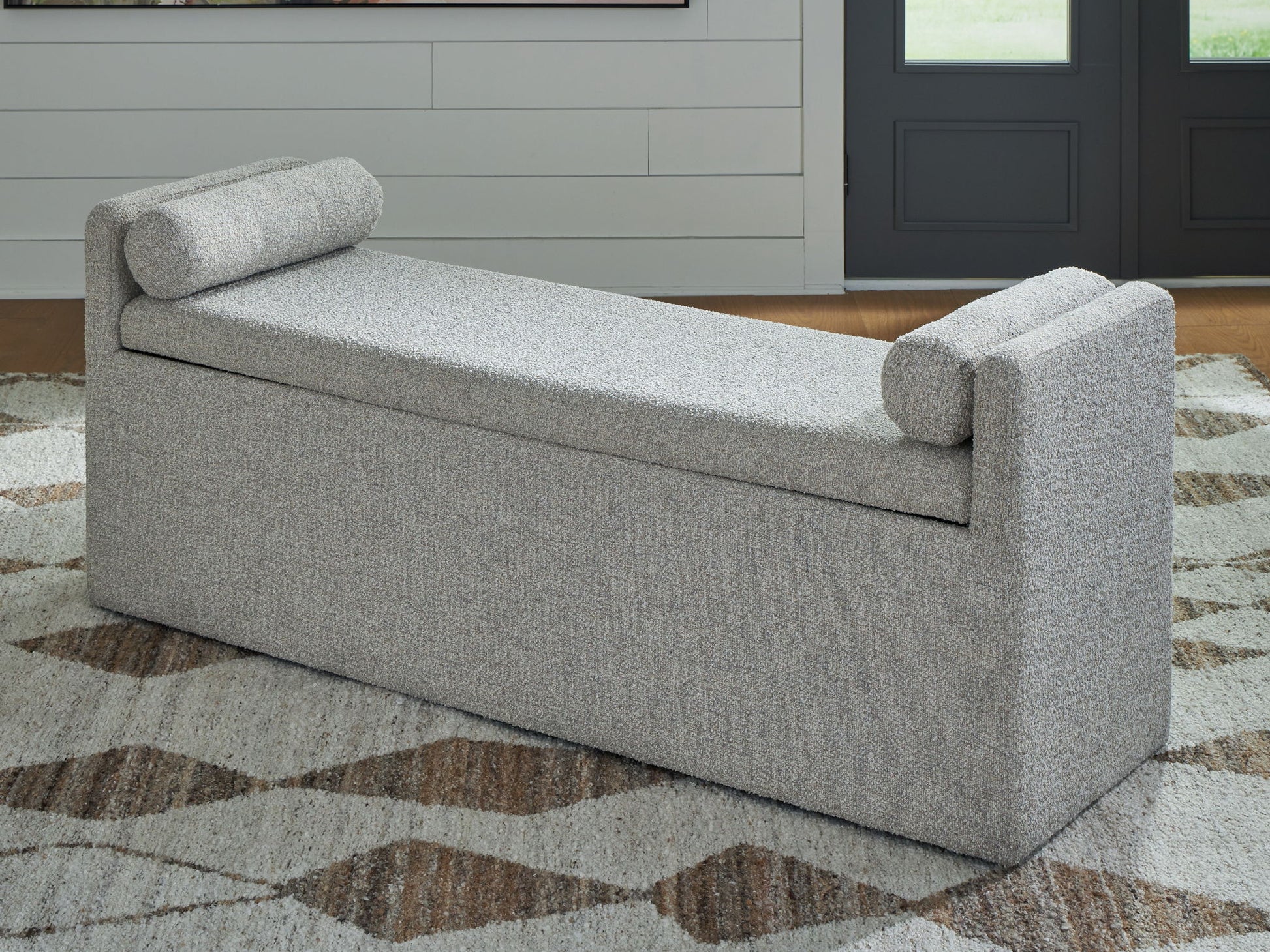 Galliden - Beige - Large Upholstered Dining Room Bench - Hornell Furniture Outlet