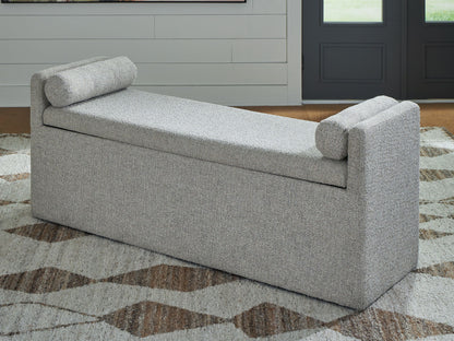 Galliden - Beige - Large Upholstered Dining Room Bench - Hornell Furniture Outlet