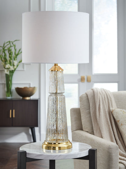 Bakersboro - Clear / Gold Finish - Glass Table Lamp - Hornell Furniture Outlet