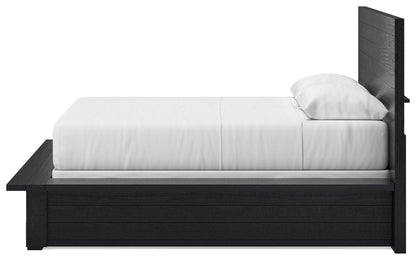 Londer - Black - Queen Panel Bed - Hornell Furniture Outlet