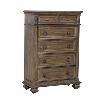 Carlisle Court - 5 Drawer Chest - Medium Brown - Hornell Furniture Outlet