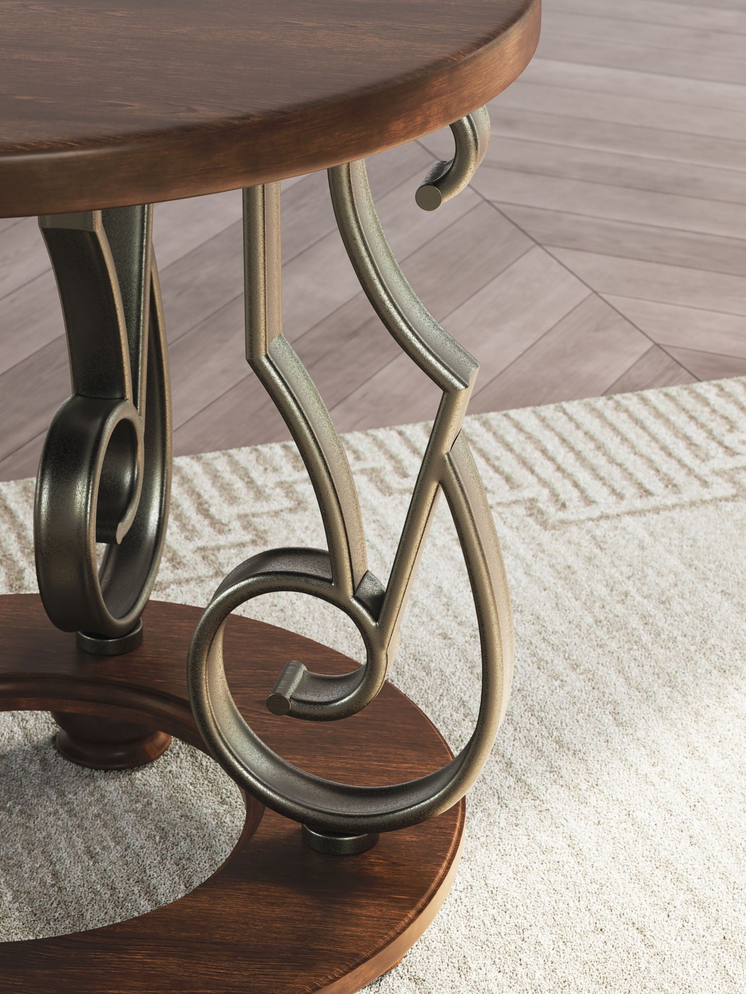 Frallyn - Round End Table - Dark Brown - Hornell Furniture Outlet
