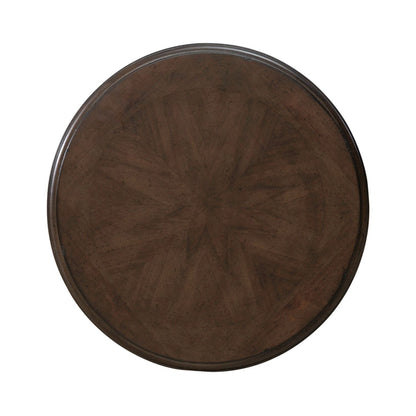 Arden Road - Round Chairside Table - Satin Cherry - Hornell Furniture Outlet