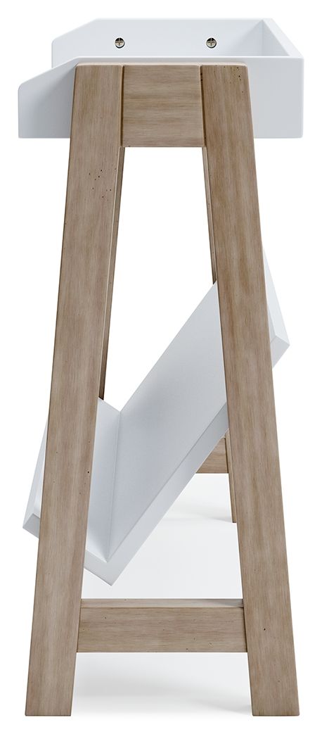Blariden - White / Tan - Small Bookcase - Hornell Furniture Outlet
