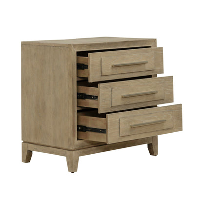 Brentwood - 3 Drawer Nightstand With Charging Station - Sandstone - Hornell Furniture Outlet