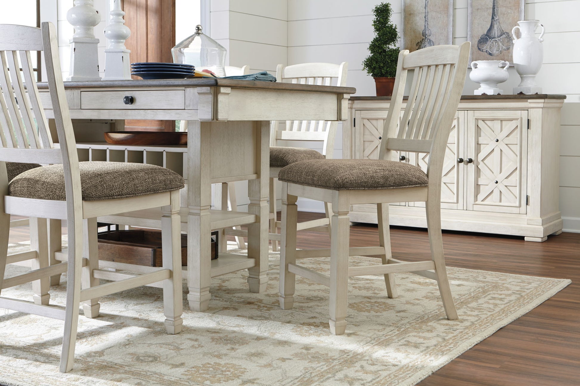 Bolanburg - Rectangular Dining Room Counter Table - Beige - Hornell Furniture Outlet