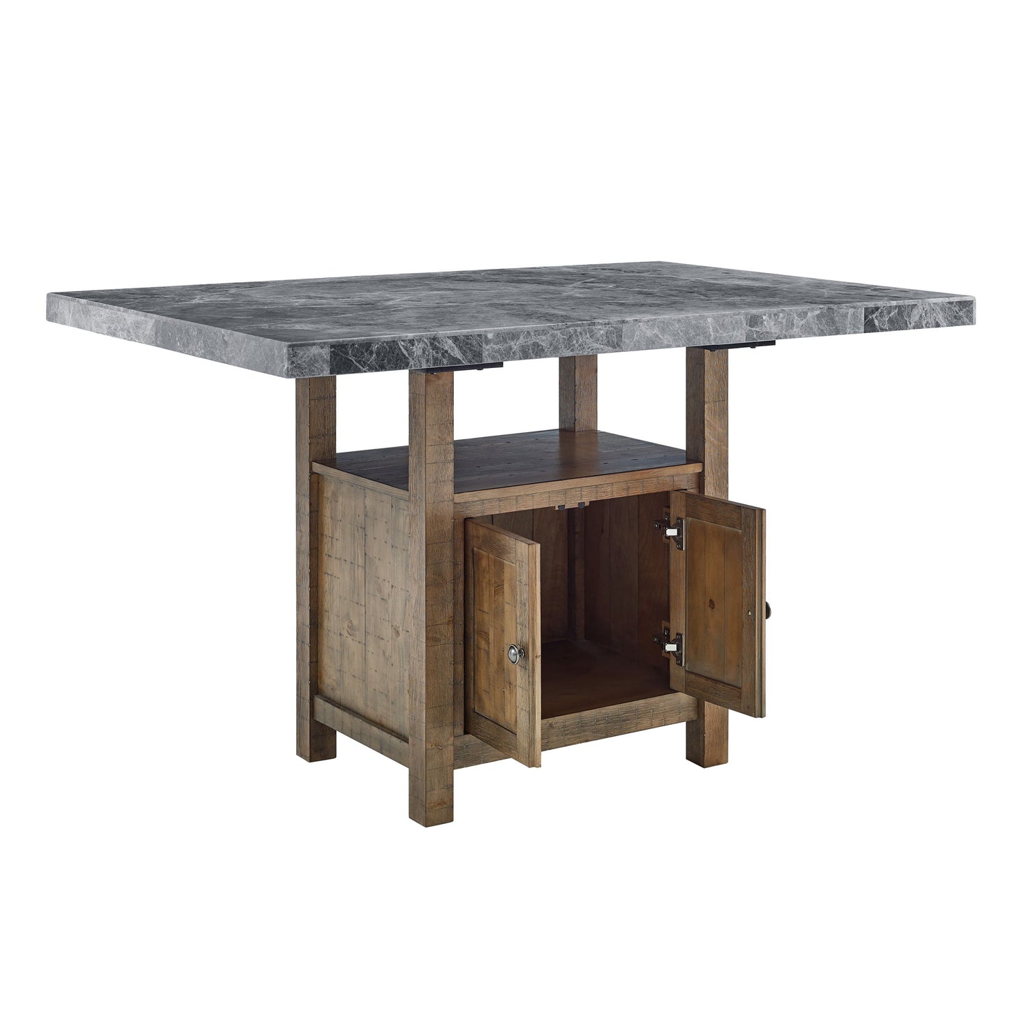 Grayson - Gray Marble Counter Table - Dark Gray - Hornell Furniture Outlet