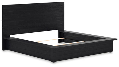 Londer - Black - California King Panel Bed - Hornell Furniture Outlet