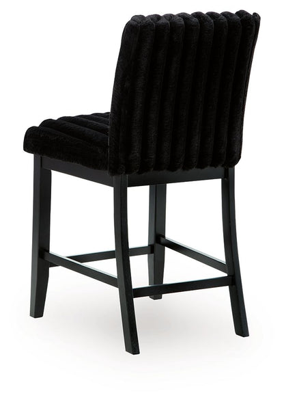 Mervannie - Upholstered Barstool (Set of 2) - Black - Hornell Furniture Outlet