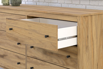 Bermacy - Light Brown - Six Drawer Dresser - Hornell Furniture Outlet