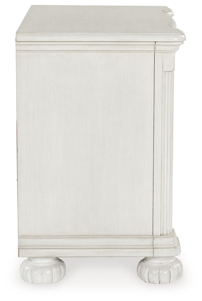 Montelaine - Antique White - Three Drawer Night Stand - Hornell Furniture Outlet