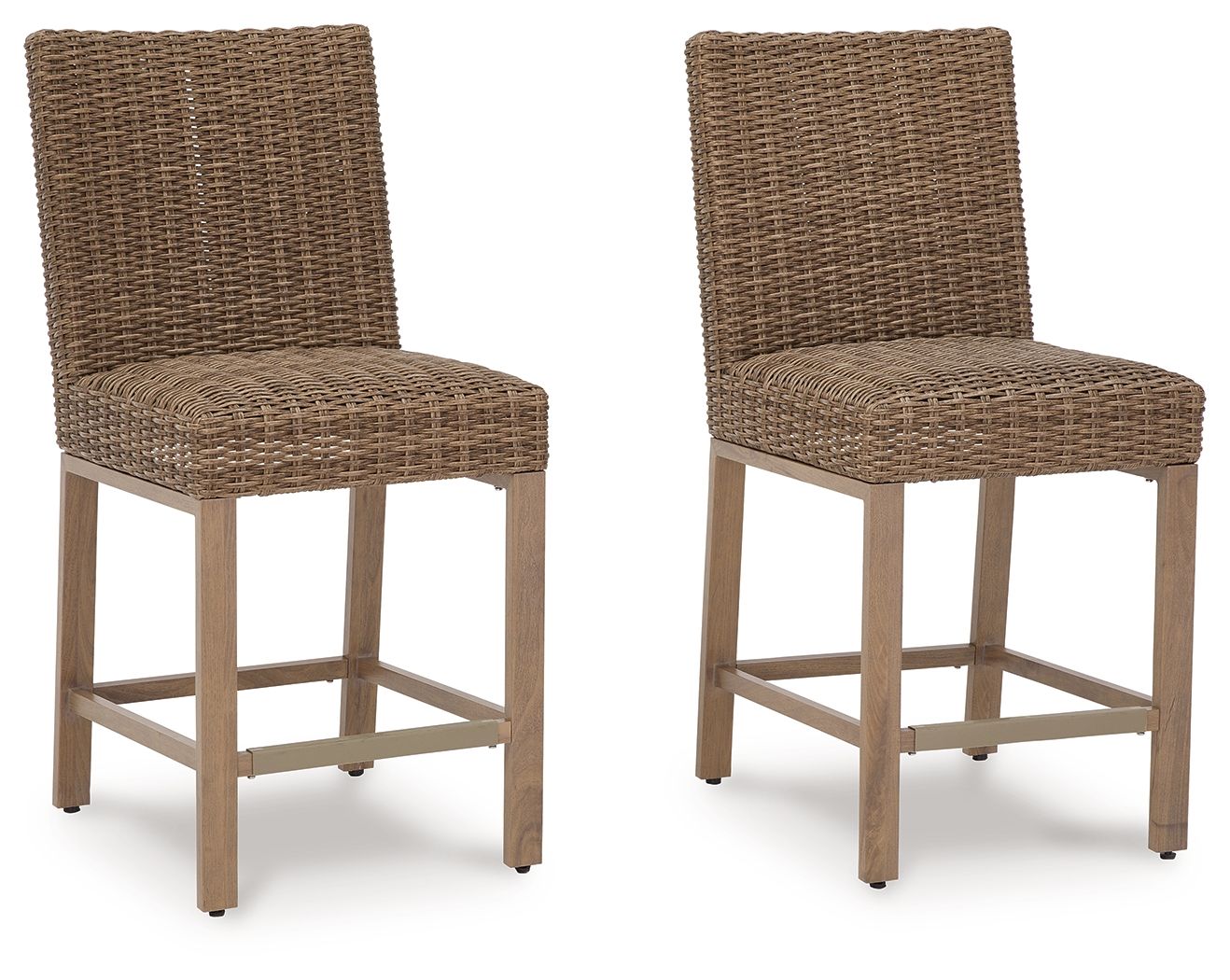 Walton Bridge - 5 Pc. - Square Bar Table W/Fire Pit, 4 Barstools - Driftwood - Hornell Furniture Outlet