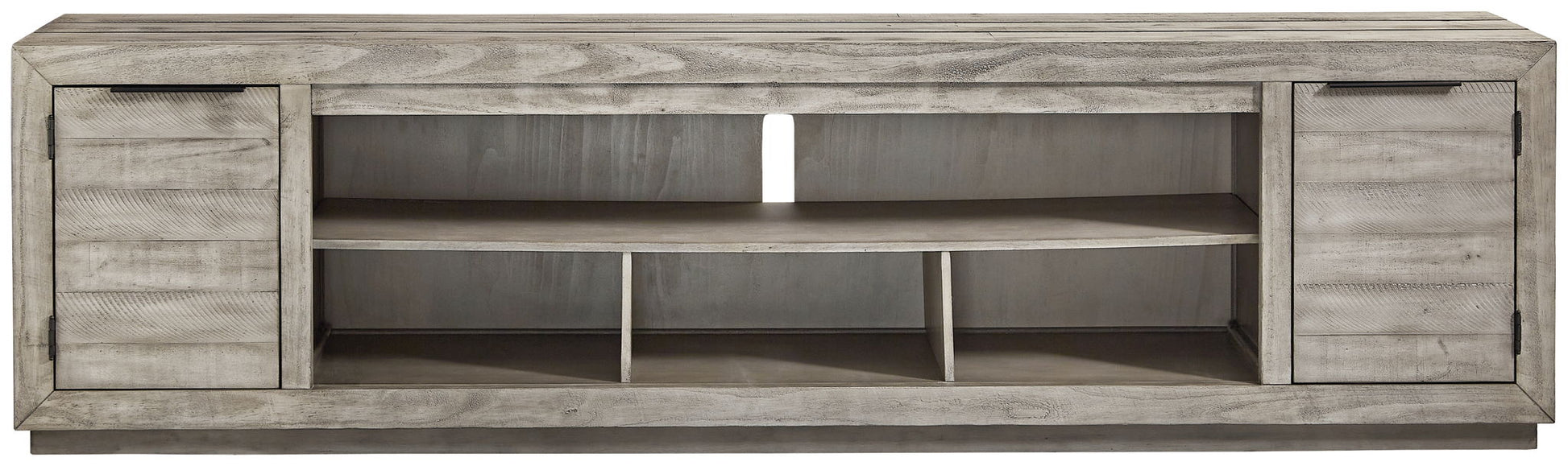 Naydell - Gray - XL TV Stand w/Fireplace Option - Hornell Furniture Outlet