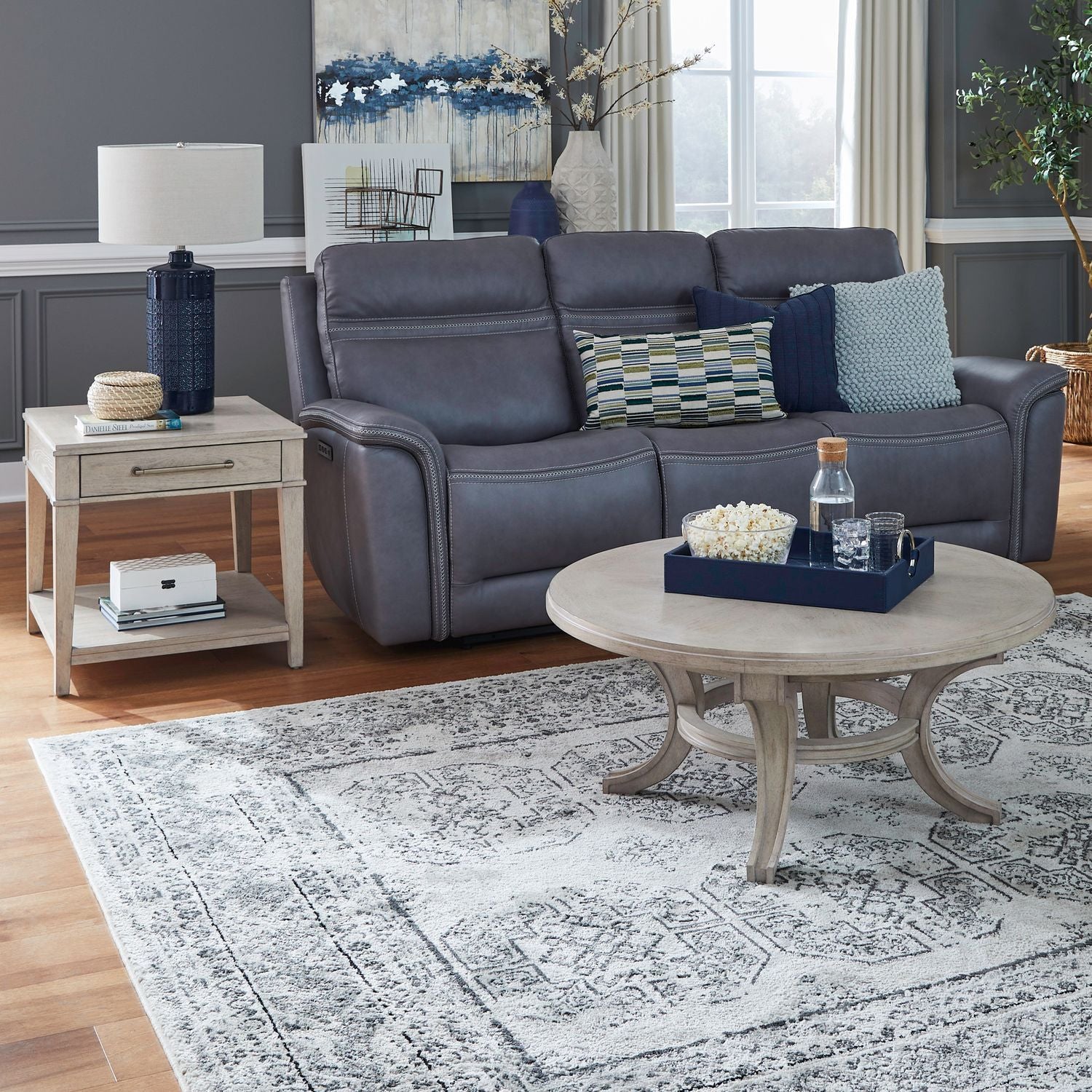 New Haven - Optional 3 Piece Table Set - Sanctuary White - Hornell Furniture Outlet