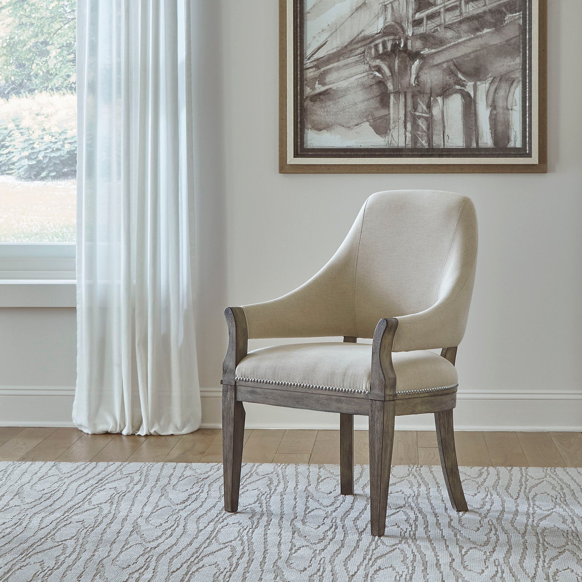 Westfield - Upholstered Arm Chair (RTA) - Light Brown - Hornell Furniture Outlet