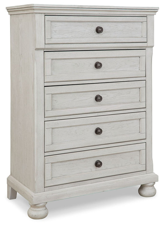 Robbinsdale - Antique White - Five Drawer Chest - Youth - Hornell Furniture Outlet