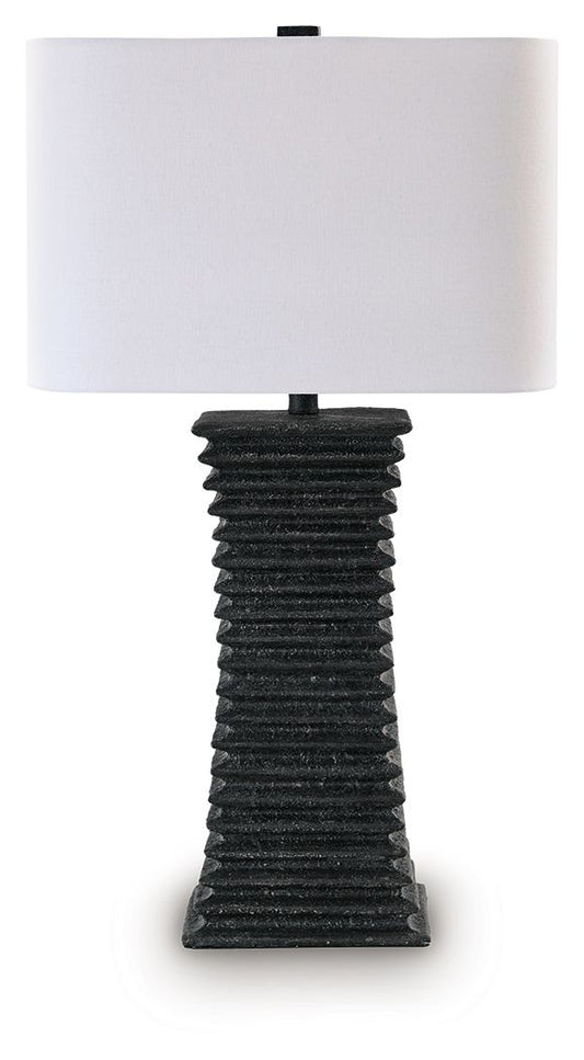 Golzar - Poly Table Lamp - Black - Hornell Furniture Outlet