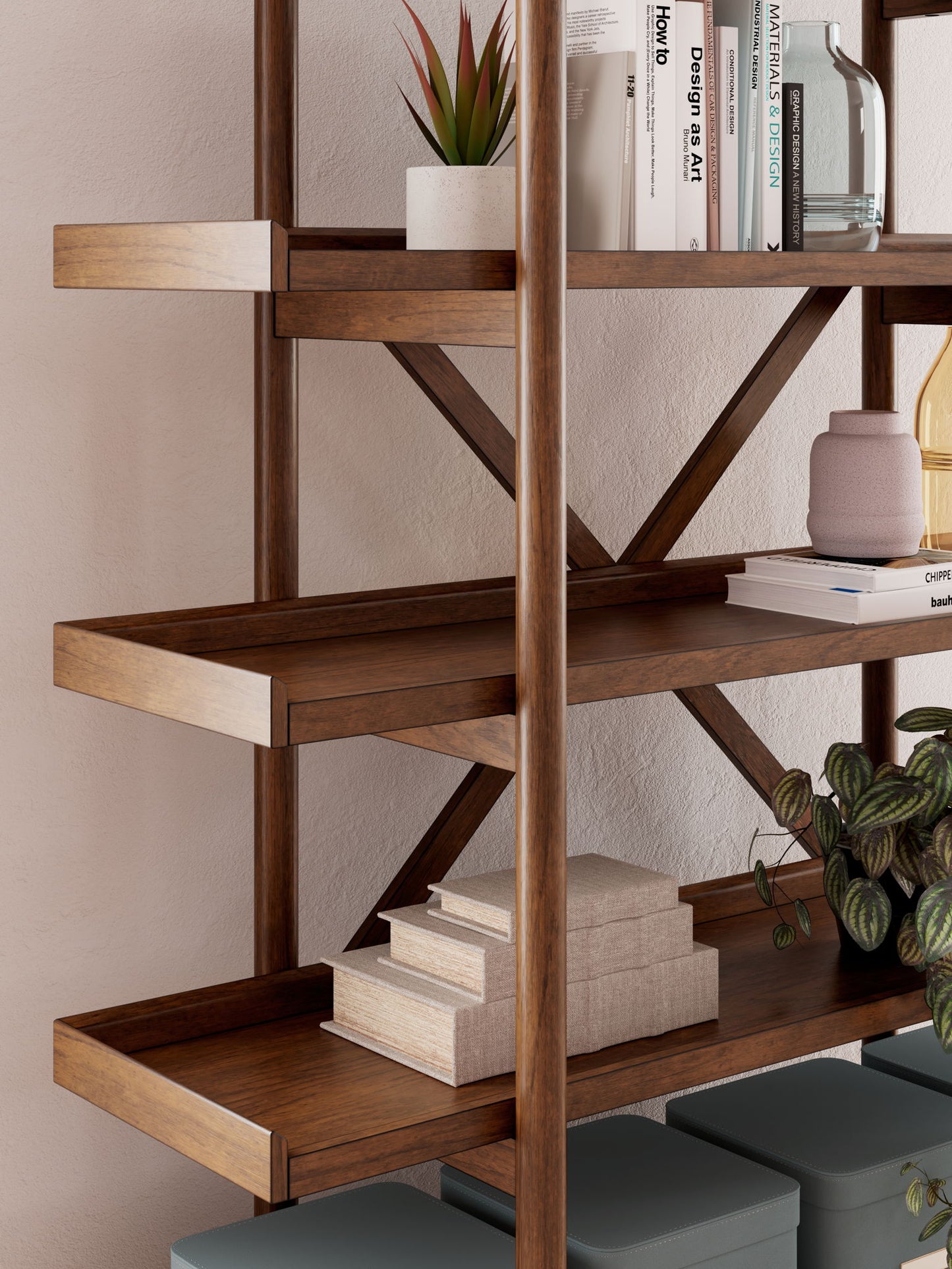 Lyncott - Brown - Bookcase - Hornell Furniture Outlet