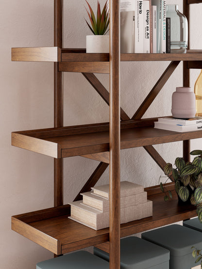 Lyncott - Brown - Bookcase - Hornell Furniture Outlet