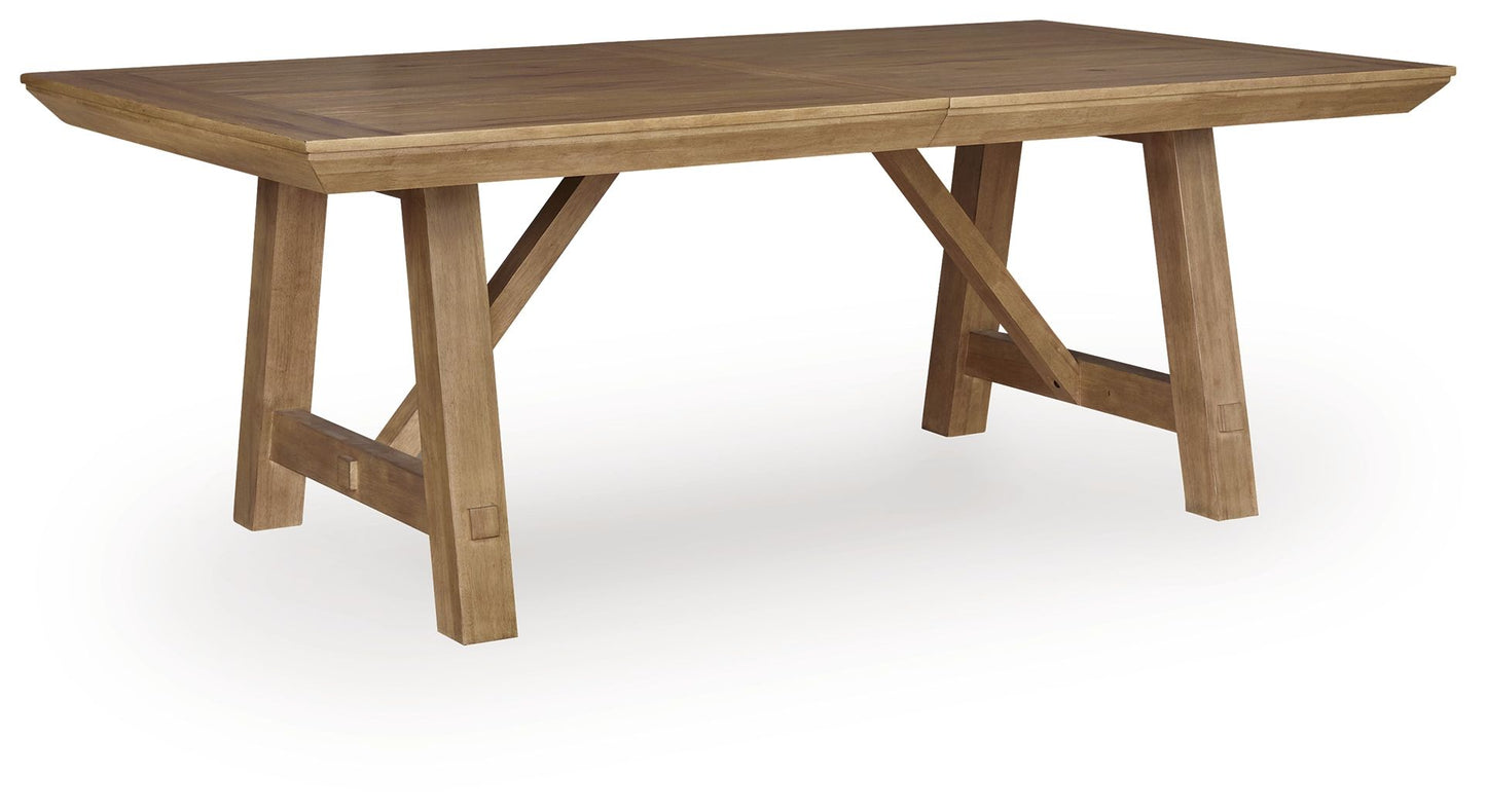 Ridgester - Rectangular Dining Room Extension Table - Light Brown - Hornell Furniture Outlet